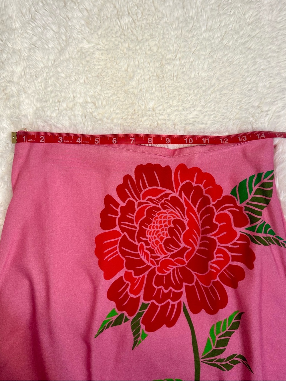 Farm Rio x Anthropologie Rose Motif Pink Maxi Skirt Floral Size M - Picture 7 of 12